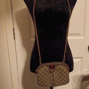 Gucci GG Supreme Tan and Brown Crossbody Bag